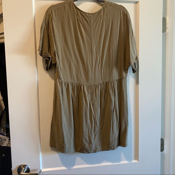 Asos olive green button dress - Picture 2 of 3